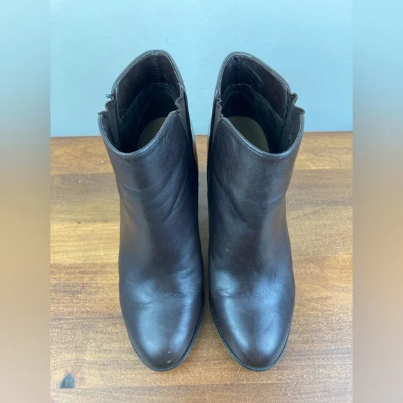 Ann Taylor Leather Ankle Bootie Brown Women’s Size 7M Pull On Boots Heeled. - Picture 9 of 13